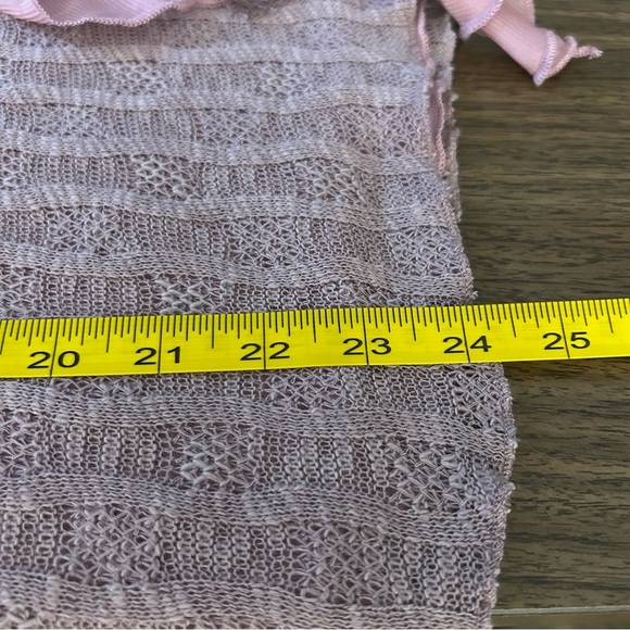 Pretty angel linen blend Elegant Pink Ruffled Women's Top S - Picture 9 of 10